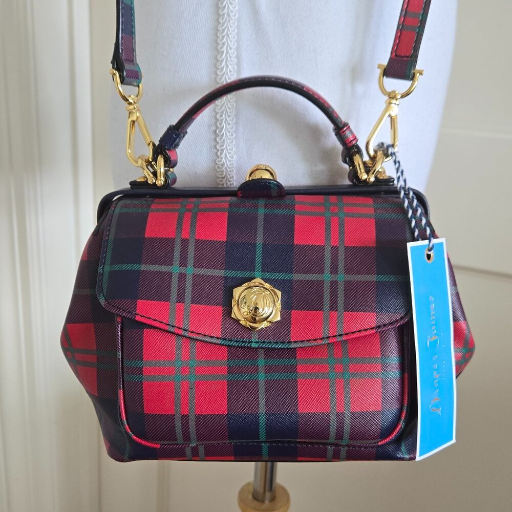 Draper James Red Plaid Top Handle Shoulder Bag NWT - Picture 2 of 13